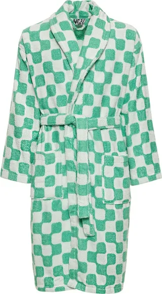 Net cotton terry bathrobe