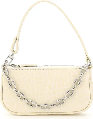 By Far Mini Rachel Crocodile Print Mini Bag