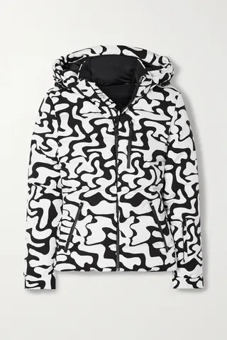 Aztech Mountain - + Ed Curtis Nuke Hooded Printed Down Ski Jacket - White