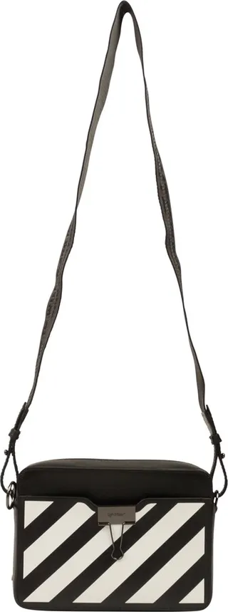 Black Leather Diag Camera Bag