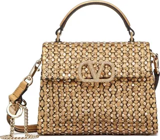 VSLING woven-metallic-leather handbag