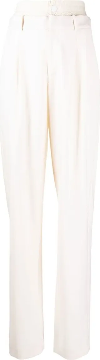 Double-Waist Straight-Leg Trousers
