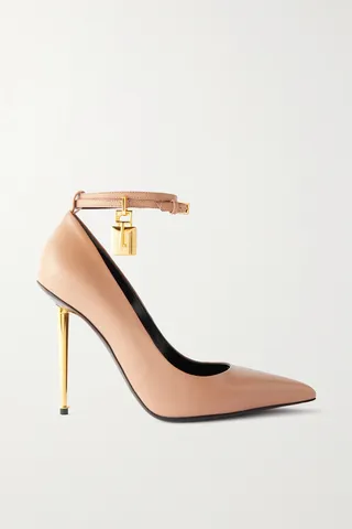 TOM FORD - Padlock Embellished Leather Pumps - Neutrals