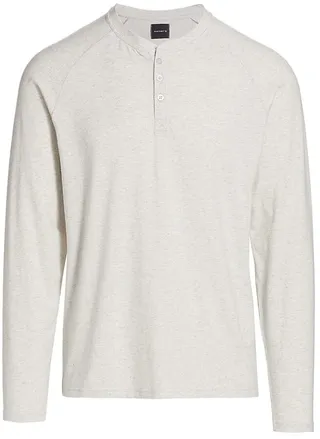 COLLECTION Heathered Henley Pajama Top