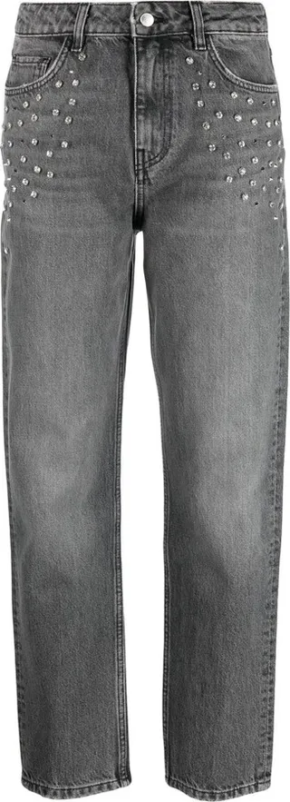 Crystal-Embellished Boyfriend Jeans