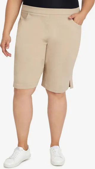 Alfred Dunner Plus Size Classic Tummy-Control Fit Bermuda Shorts