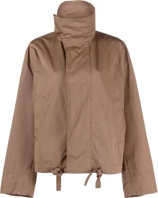 High-Neck Cotton Bomber Jacket