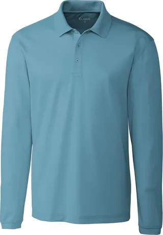 Clique Spin Eco Performance Pique Long Sleeve Mens Polo - Dusty Blue - 3X Large