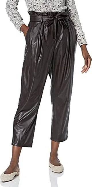BCBGMAXAZRIA Women's High Pant with Faux Leather