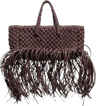 Yuzefi Woven Fringed Tote Bag
