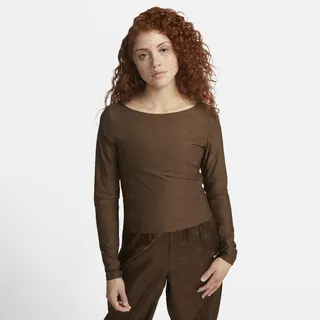 Nike Women's Air Allover Print Long-Sleeve Top in Brown