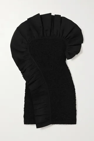 Mara Hoffman - Alycia Ruffled Organic Cotton-poplin Trimmed Cloqué Mini Dress - Black