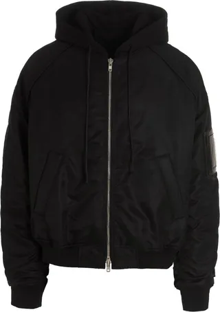 Hooded Nylon Bomber Jacket