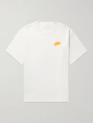 Logo-Appliquéd Printed Cotton-Jersey T-Shirt