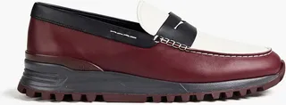 + Alber Elbaz color-block leather penny loafers