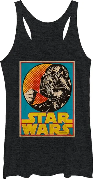 Women's Star Wars Darth Vader Trading Card Racerback Tank Top - Black Heather - Small