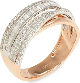 14K Two Tone Gold & 0.58 TCW Diamond Ring