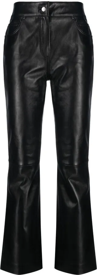 Faux-Leather Straight Leg Trousers