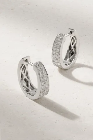 Anita Ko - Meryl 18-karat White Gold Diamond Hoop Earrings - One size