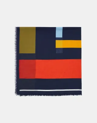 L Beam Cotton Color Block Scarf