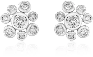 18kt white gold small Marguerite diamond stud earrings