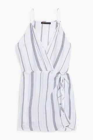 Yola Gilda wrap-effect cotton-blend jacquard mini dress