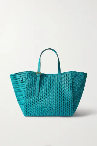 Anya Hindmarch - The Neeson Small Woven Textured-leather Tote - Blue