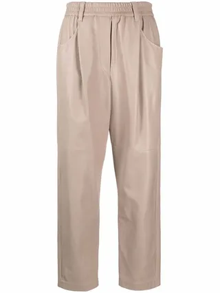 Straight-Leg Leather Trousers