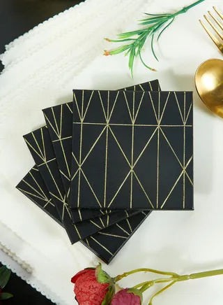 Set of 4 Leather Effect Prism Coasters