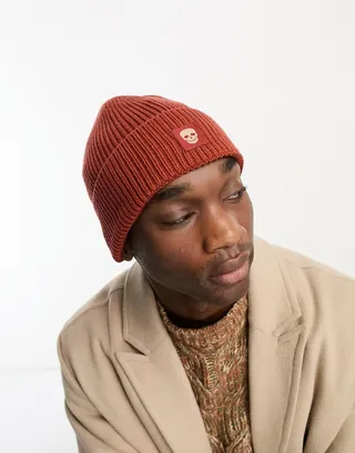Bolongaro Trevor knitted beanie in chili red