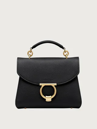 Ferragamo Women Gancini Top Handle Black