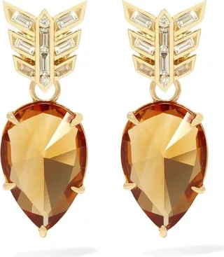 18kt Yellow Gold Citrine Earrings