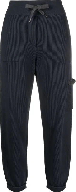 Ribbed Cotton Track Pants
