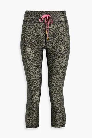 NYC cropped leopard-print stretch leggings