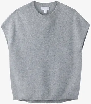 Womens MidGryMrl Relaxed-fit Knitted Cashmere T-shirt