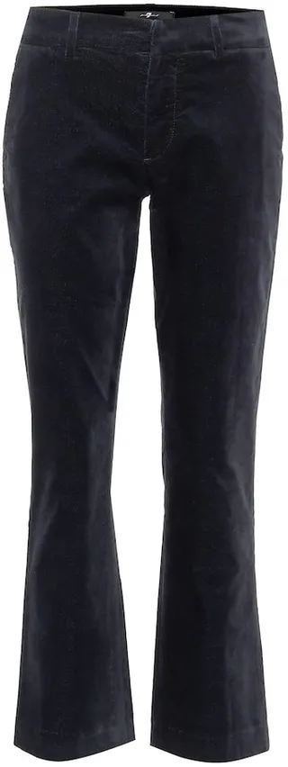 Mid-rise velvet bootcut jeans