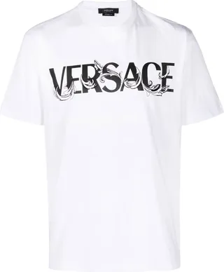 White Logo Print T-Shirt