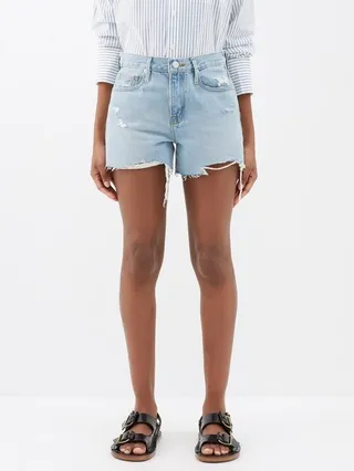 Le Brigette Distressed Denim Shorts