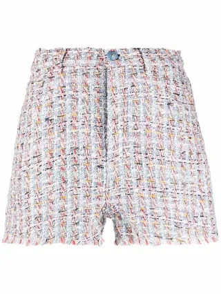 High-Rise Tweed Shorts