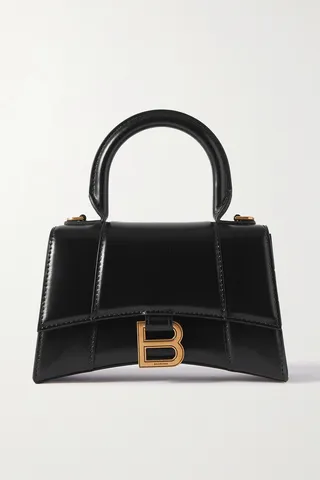 Balenciaga - Hourglass Xs Leather Tote - Black