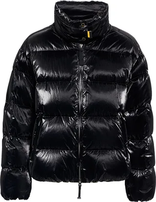 Quilted coated shell down jacket