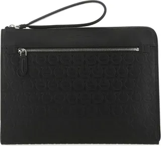 Salvatore Ferragamo Gancini Embossed Clutch Bag
