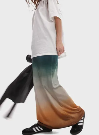 Color Block Maxi Skirt