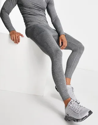 ASOS 4505 training base layer legging in charcoal heather