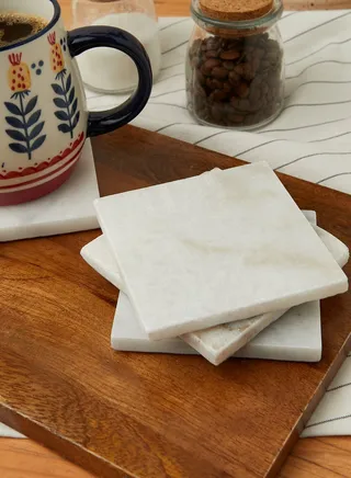 Set Of 4 Marble Square Coasters