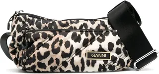 Black Quilted Leopard Print Bag