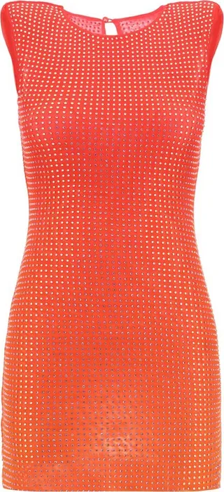 Self-Portrait Embellished Mesh Mini Dress
