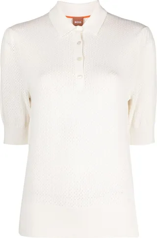 Short-Sleeved Cotton-Silk Polo Shirt