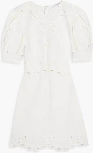 Everett broderie anglaise linen and cotton-blend mini dress