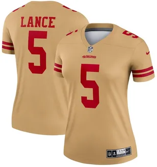 Women's Nike Trey Lance Gold San Francisco 49ers Inverted Legend Jersey
